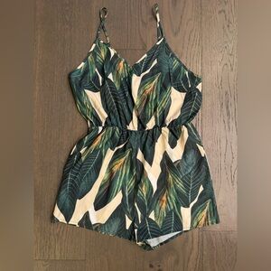 Palm print romper